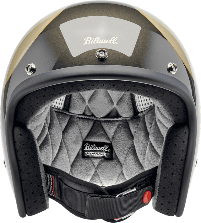 BILTWELL 0104-3541 Bonanza Helmet - Scallop - Metallic Charcoal/Champagne - Small — image 2 of 6