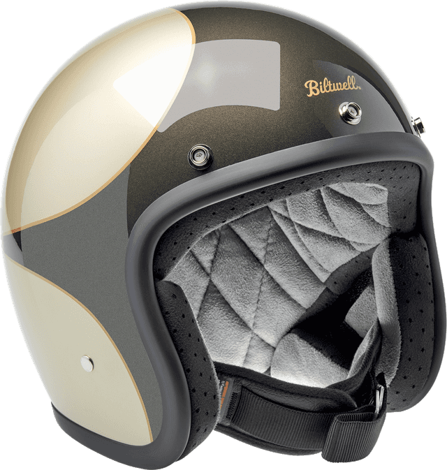 BILTWELL 0104-3541 Bonanza Helmet - Scallop - Metallic Charcoal/Champagne - Small — image 4 of 6