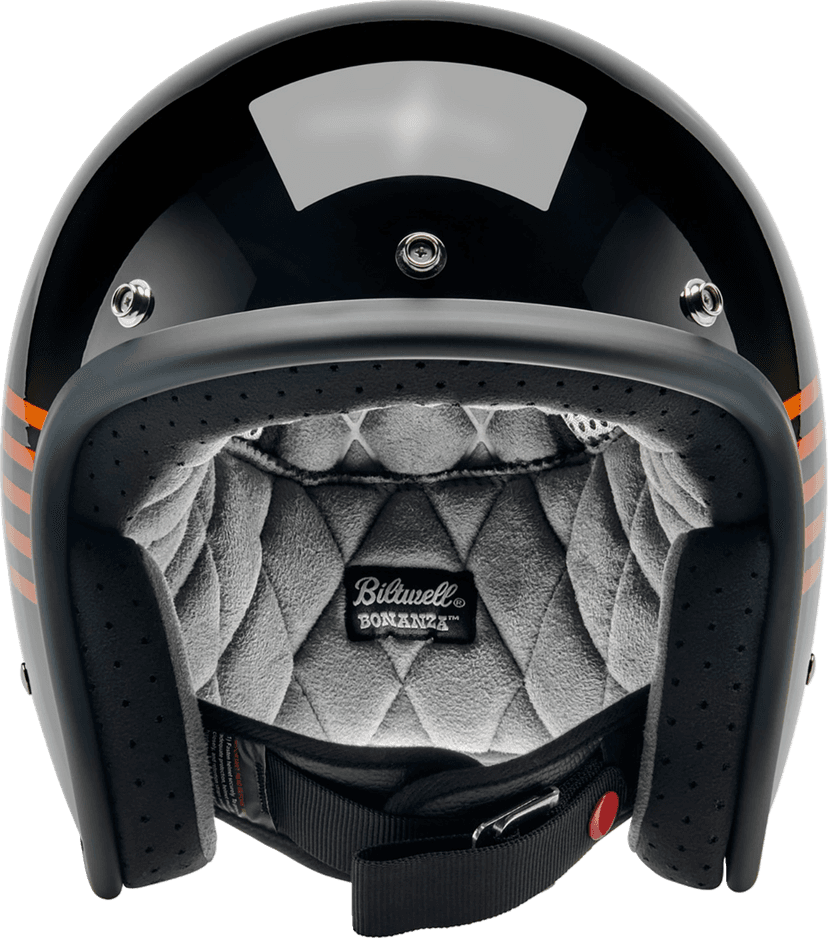 BILTWELL 01043921 Bonanza Helmet - Lightspeed - Gloss Black/Orange/Yellow - XS — image 2 of 8