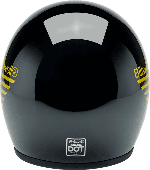 BILTWELL 01043922 Bonanza Helmet - Lightspeed - Gloss Black/Orange/Yellow - Small — image 4 of 8