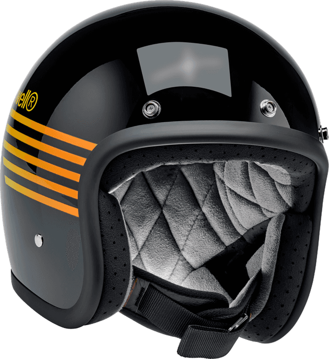 BILTWELL 01043922 Bonanza Helmet - Lightspeed - Gloss Black/Orange/Yellow - Small — image 3 of 8