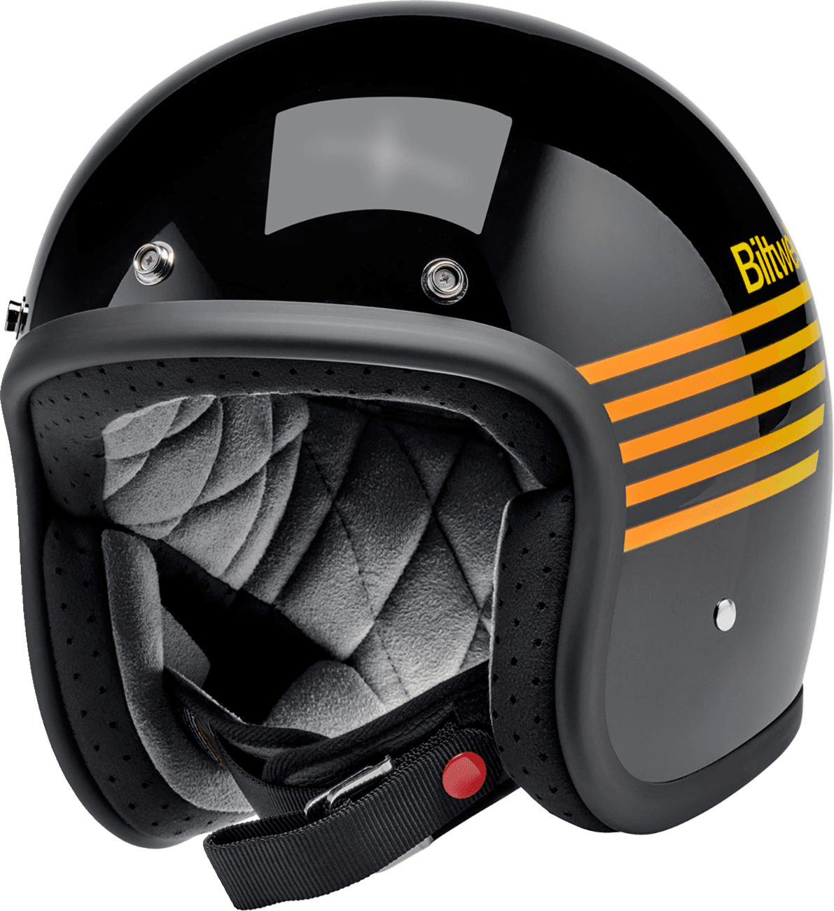 BILTWELL 01043922 Bonanza Helmet - Lightspeed - Gloss Black/Orange/Yellow - Small
