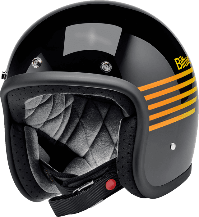 BILTWELL 01043922 Bonanza Helmet - Lightspeed - Gloss Black/Orange/Yellow - Small — image 1 of 8