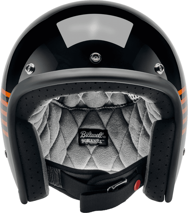 BILTWELL 01043922 Bonanza Helmet - Lightspeed - Gloss Black/Orange/Yellow - Small — image 2 of 8
