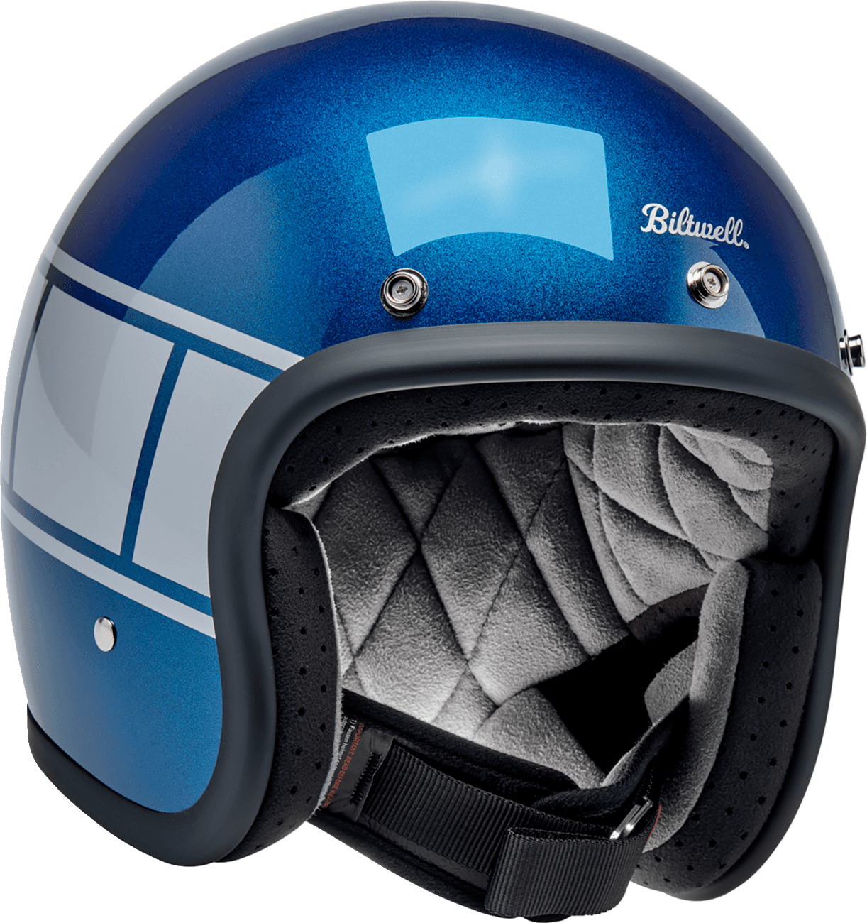 BILTWELL 01043927 Bonanza Helmet - Holeshot - Metallic Blue/Silver - XS