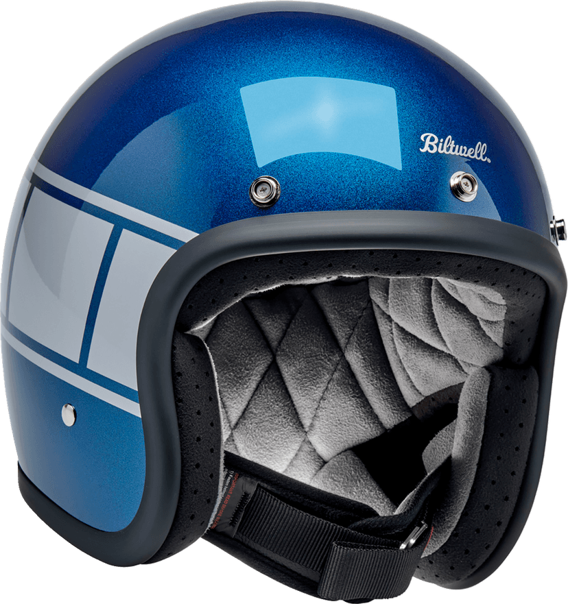 BILTWELL 01043927 Bonanza Helmet - Holeshot - Metallic Blue/Silver - XS