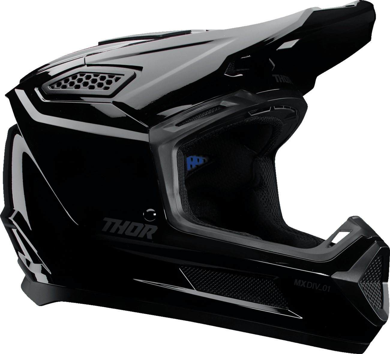 THOR 0110-8966 Fleet Helmet - Blackout - Gloss Black - Medium