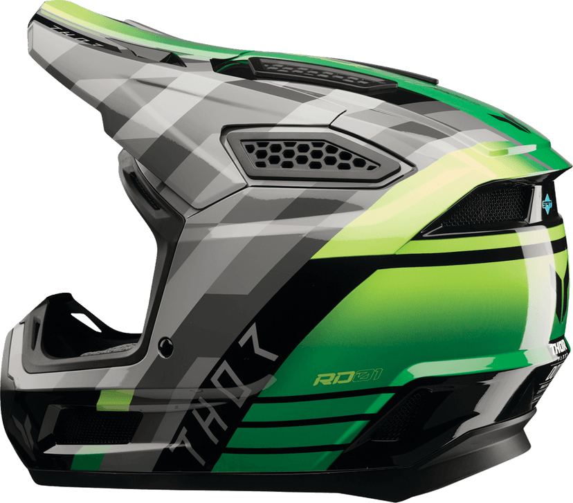 THOR 01109401 Fleet Helmet - Camber - Black/Green - Medium — image 2 of 4