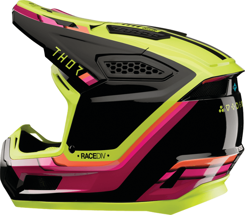 THOR 01109426 Fleet Helmet - Defy - Black/Acid - Large — image 2 of 4