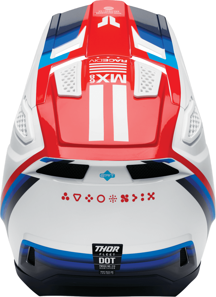 THOR 01109442 Fleet Helmet - Defy - White/Red/Blue - Small — image 3 of 4