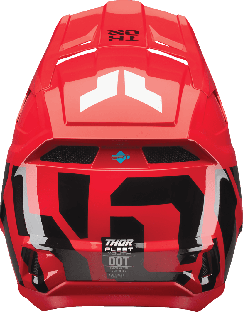 THOR 0111-1683 Youth Fleet Helmet - Forge - Red - Small — image 3 of 5