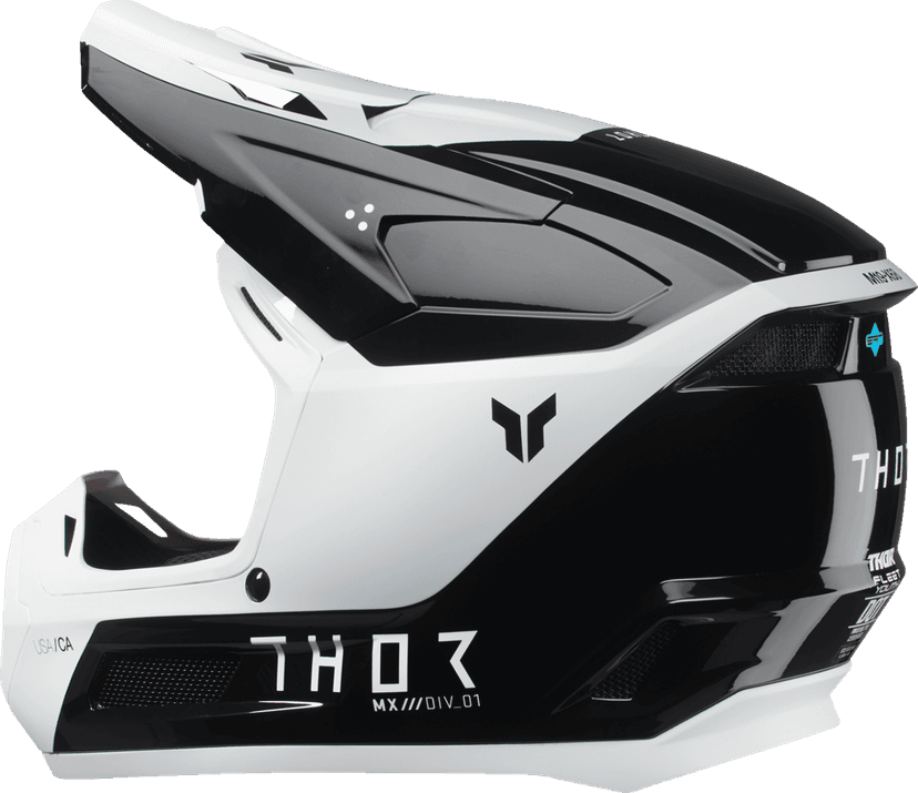 THOR 0111-1686 Youth Fleet Helmet - Storm - Black/White - Small — image 4 of 5