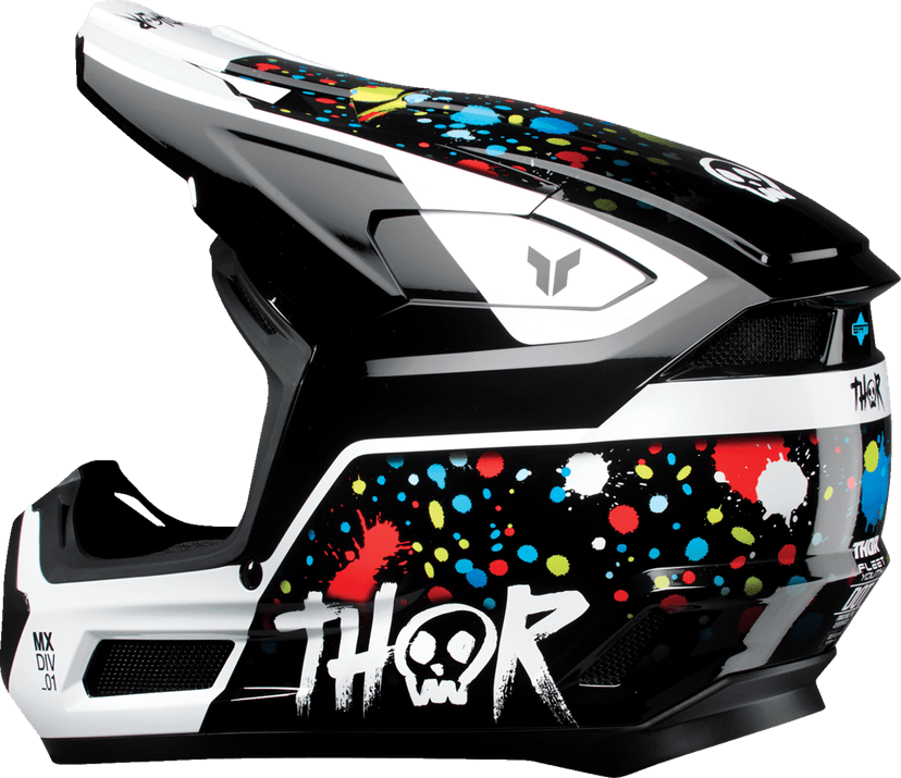THOR 0111-1692 Youth Fleet Helmet - Splat - Black - Small — image 4 of 5