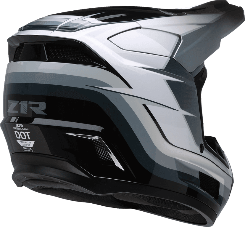 Z1R 0111-1725 Youth Dirt Maxx Helmet - Vortex - Black/White/Gray - Small — image 4 of 4