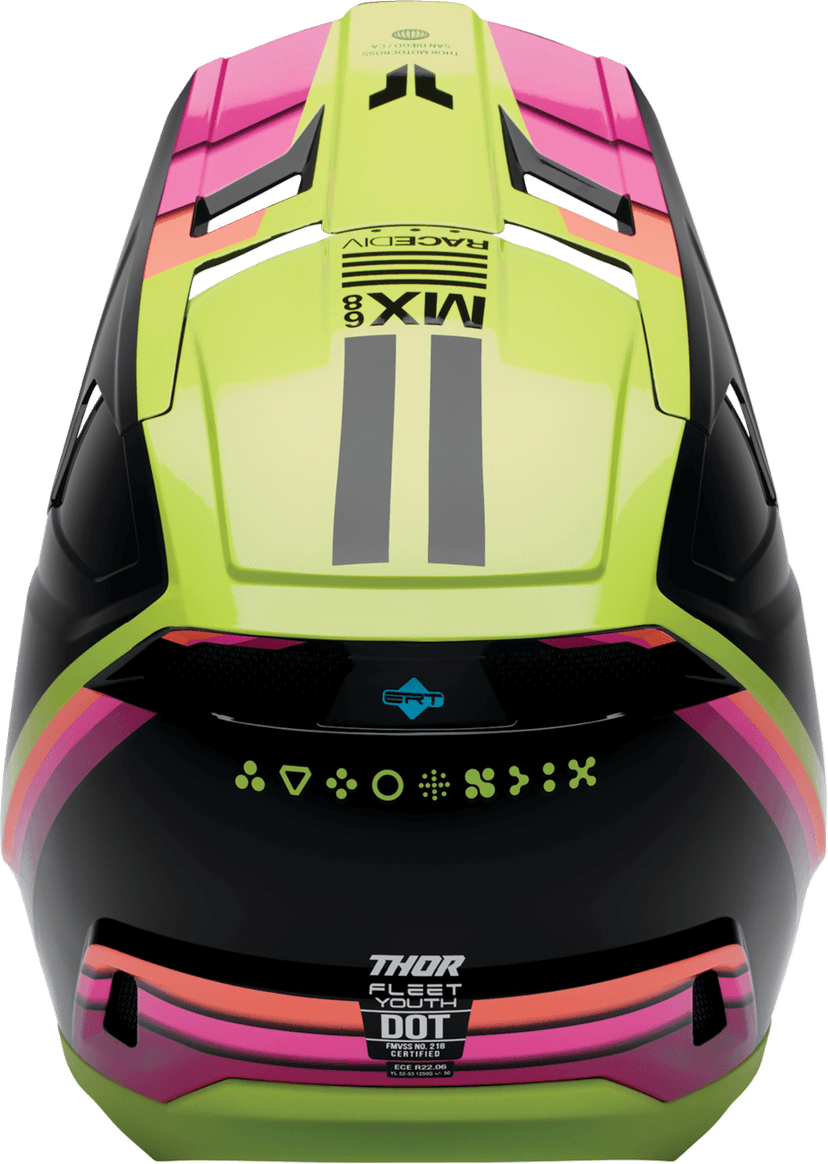 THOR 01111759 Youth Fleet Helmet - Defy - Black/Acid - Small — image 3 of 4