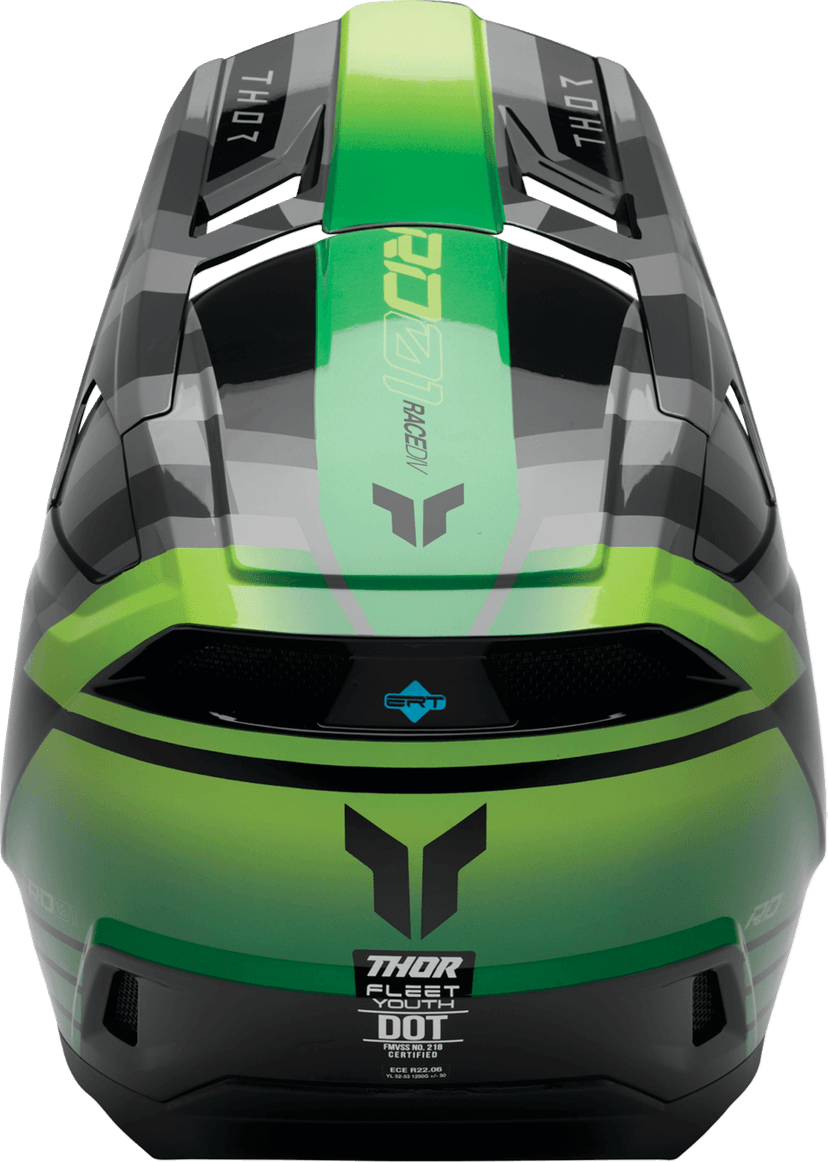 THOR 01111768 Youth Fleet Helmet - Camber - Black/Green - Small — image 3 of 4