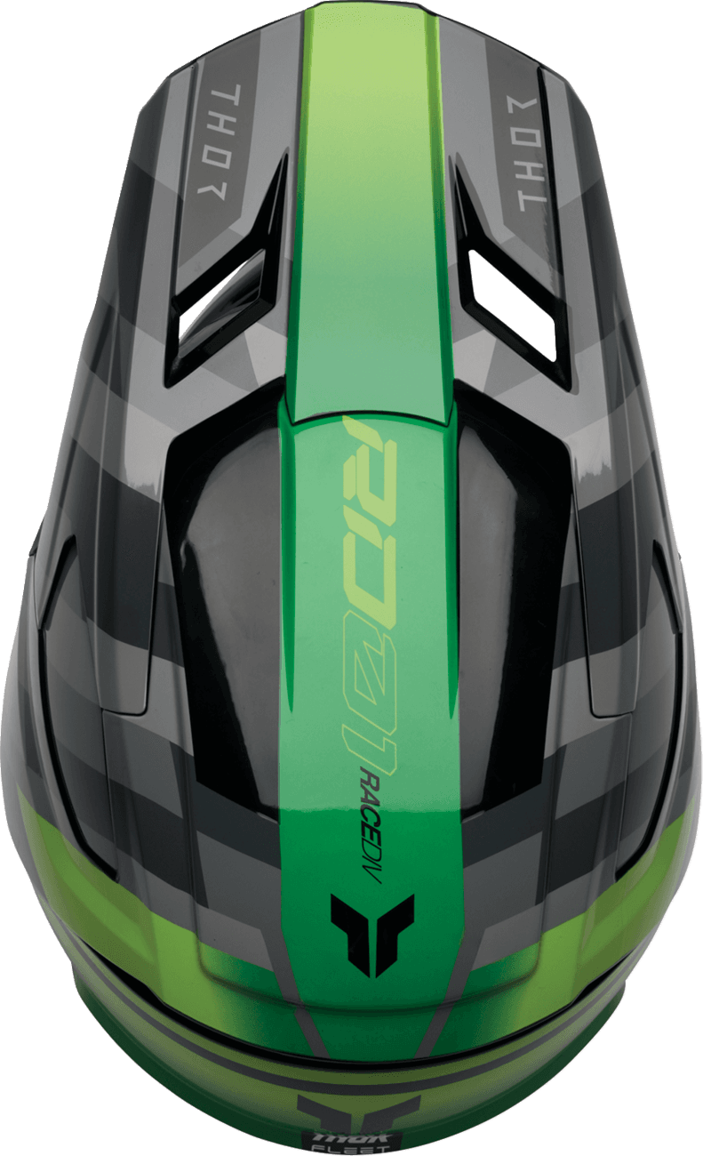 THOR 01111770 Youth Fleet Helmet - Camber - Black/Green - Large — image 4 of 4
