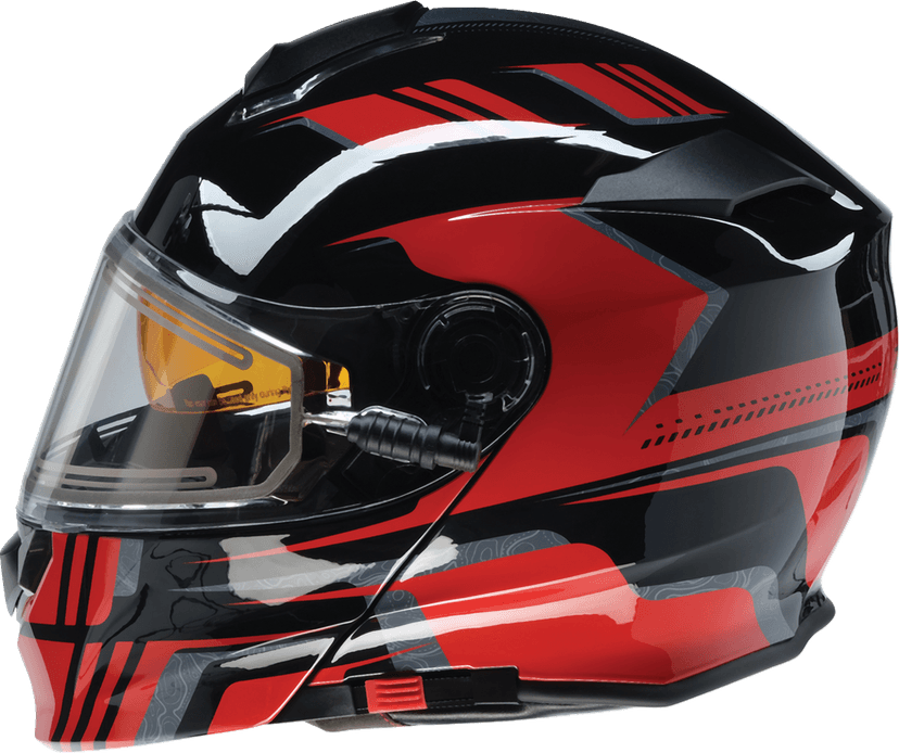 Z1R 0120-0827 Solaris 2.0 Helmet - First Tracks - Electric - Dual Pane - Black/Red - Medium — image 3 of 8
