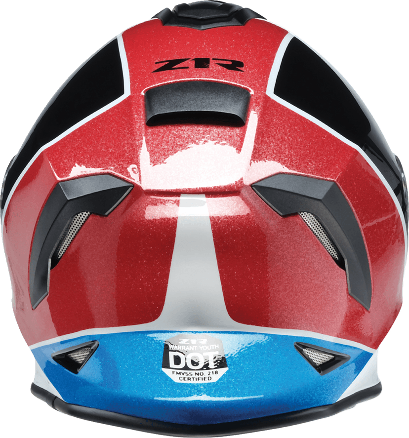 Z1R 0122-0134 Youth Warrant 2.0 Snow Helmet - Fresh Pow - Red/White/Blue - Large — image 4 of 6