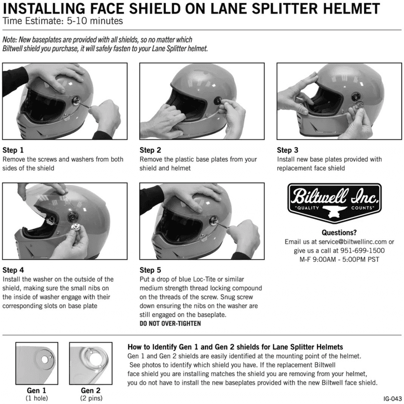 BILTWELL 0130-1170 Lane Splitter Shield - Gen 2 - Pinlock® ProtecTINT™- Transition — image 7 of 9