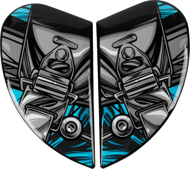 ICON 0133-1407 Airframe Pro™ Side Plates - Outbreak - Blue
