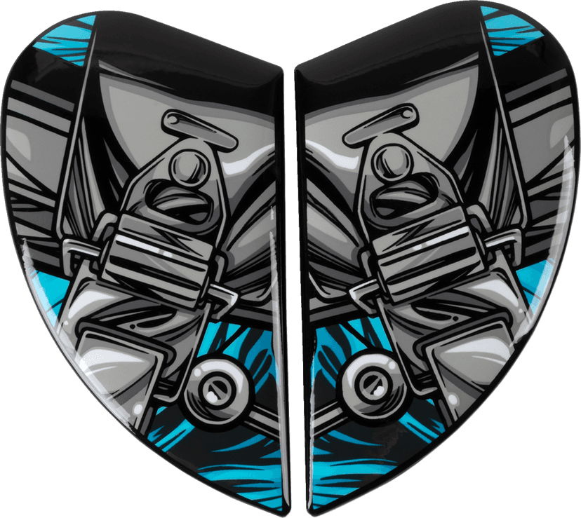 ICON 0133-1407 Airframe Pro™ Side Plates - Outbreak - Blue