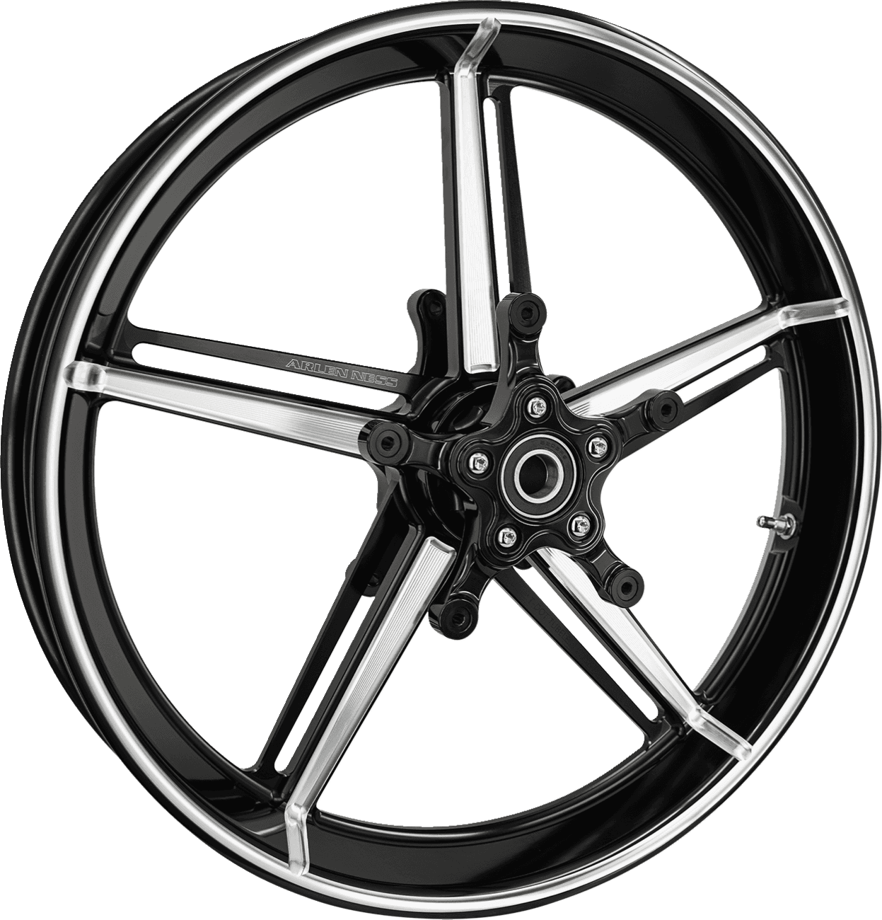 ARLEN NESS 0201-2643 Wheel with Hub/Adapter - Factory 24 - Front - Black/Contrast Cut - 21x3.5