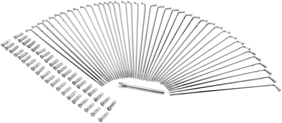DRAG SPECIALTIES 0211-0121 Spoke Set - Drop Center - Front - Chrome - 21"