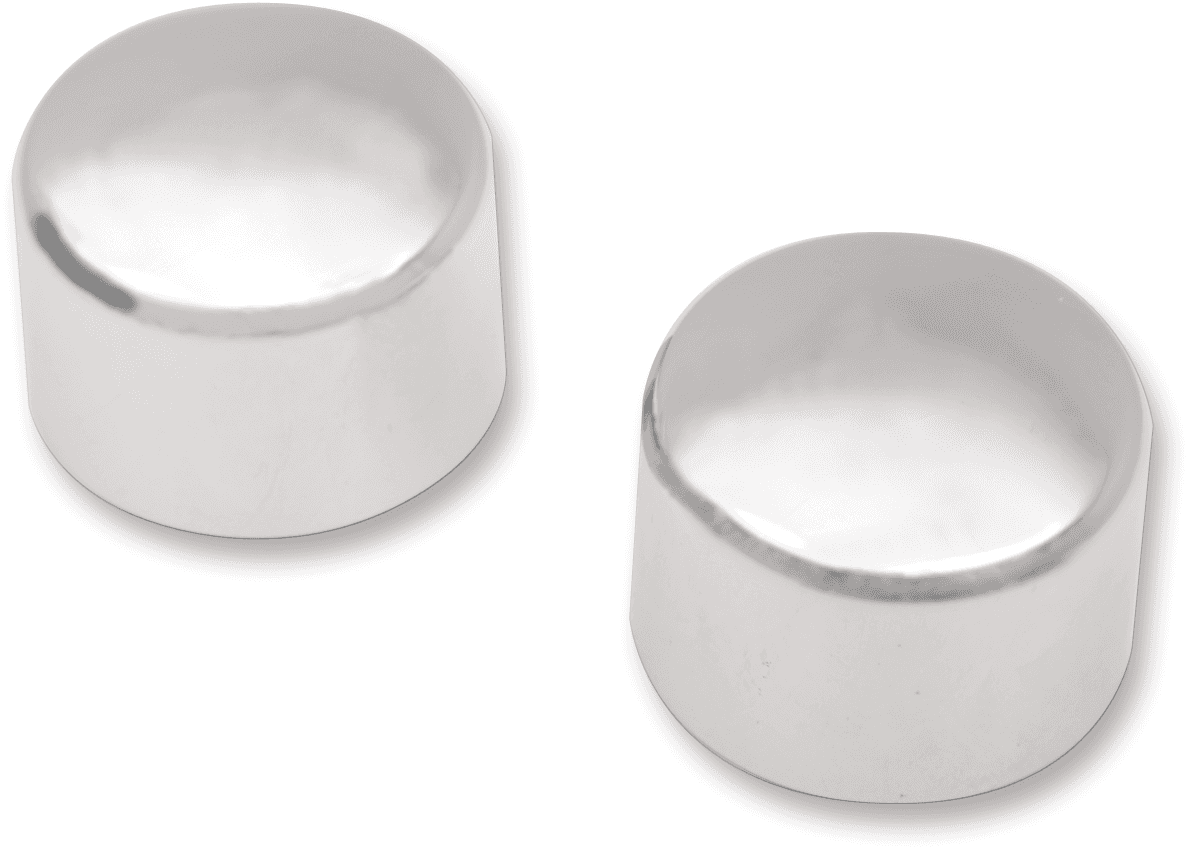 DRAG SPECIALTIES 0214-0374 Axle Caps - Chrome - Front - Pair
