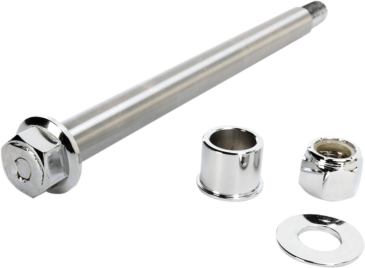 DRAG SPECIALTIES 0214-0951 Axle Kit - Front - Chrome - '00-'06 Softail Springer