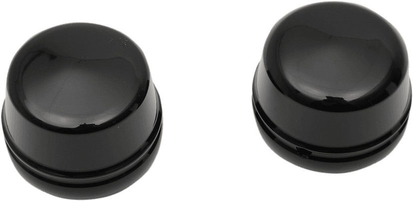 DRAG SPECIALTIES 0214-1234 Axle Caps - Black - Front - Pair - '00-'07 FLT