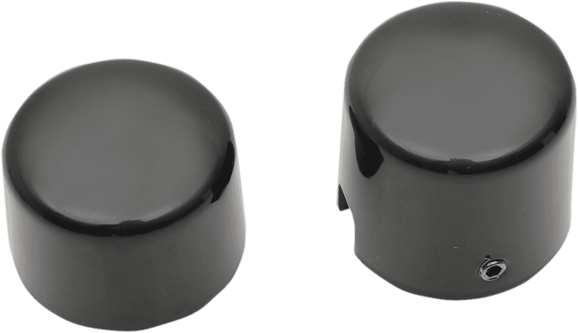 DRAG SPECIALTIES 0214-1237 Axle Caps - Black - Rear - Pair - '00-'07 Softail