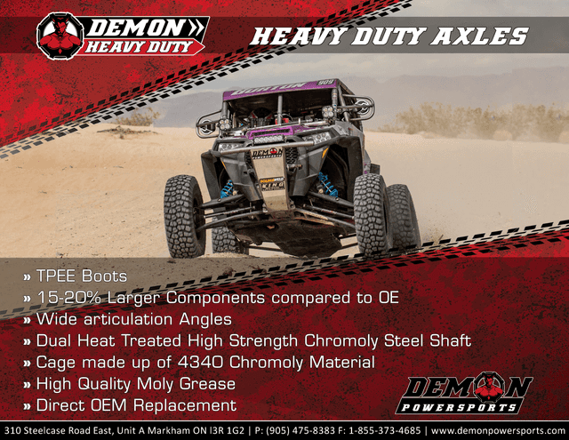 DEMON 0214-1330 Axle - Complete - Heavy-Duty - Front Left/Right - Polaris — image 5 of 5