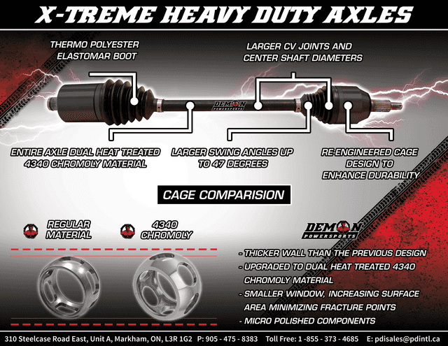 DEMON 0214-1774 Axle - X-Treme - Heavy-Duty - Rear Left/Right - Can Am Maverick X3 — image 4 of 7