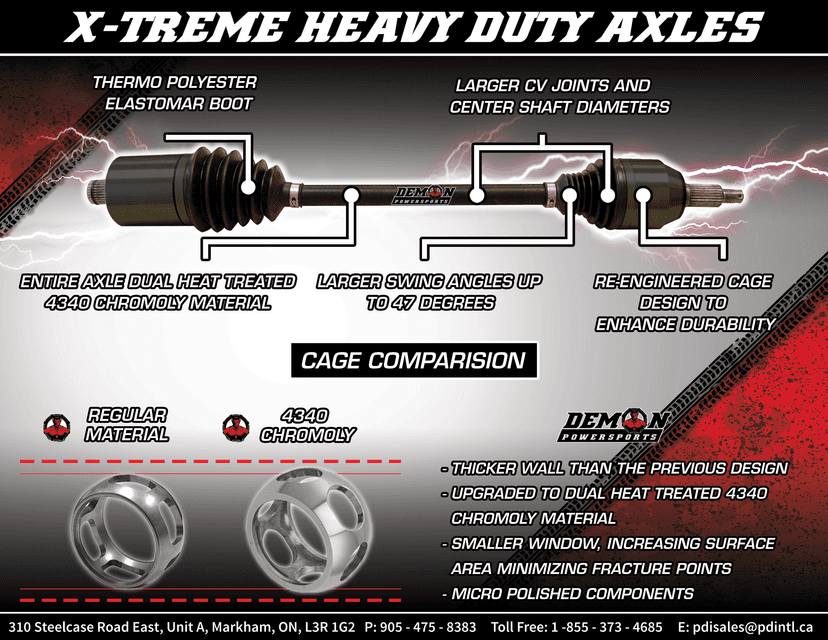 DEMON 0214-1774 Axle - X-Treme - Heavy-Duty - Rear Left/Right - Can Am Maverick X3 — image 4 of 7