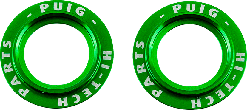 PUIG HI-TECH PARTS 0214-3269 Axle Slider Rings - Green - Set
