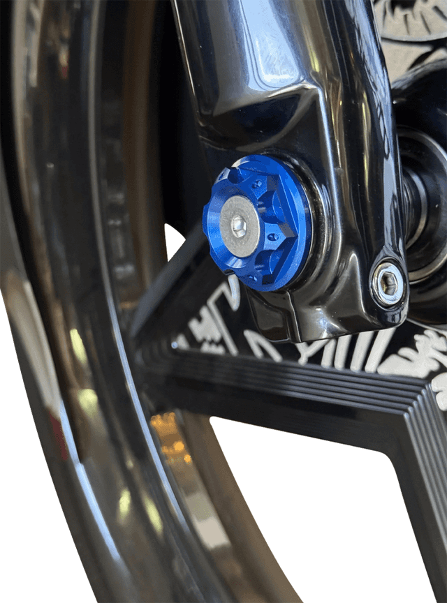 PAUL YAFFE BAGGER NATION 02143297 Y-Axle with Turret Style Axle Cover Kit - Custom - Front - Blue - 1" — image 2 of 2