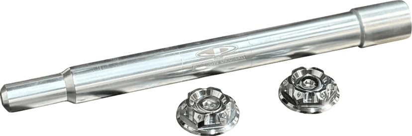 PAUL YAFFE BAGGER NATION 02143307 Y-Axle with Turret Style Axle Cover Kit - Custom - Front - Chrome - 25 mm — image 1 of 2