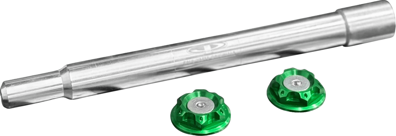 PAUL YAFFE BAGGER NATION 02143309 Y-Axle with Turret Style Axle Cover Kit - Custom - Front - Green - 25 mm