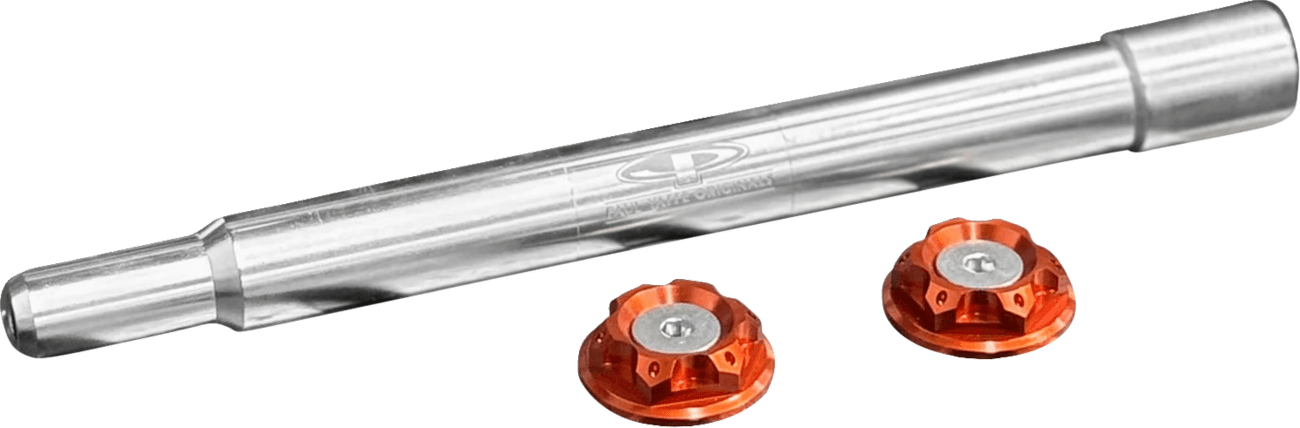 PAUL YAFFE BAGGER NATION 02143310 Y-Axle with Turret Style Axle Cover Kit - Custom - Front - Orange - 25 mm