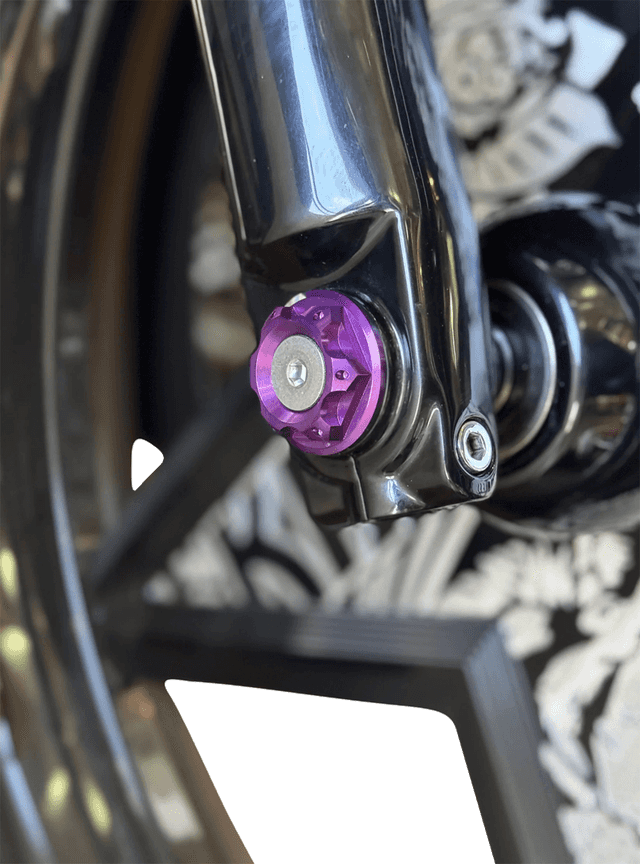 PAUL YAFFE BAGGER NATION 02143311 Y-Axle with Turret Style Axle Cover Kit - Custom - Front - Purple - 25 mm — image 2 of 2