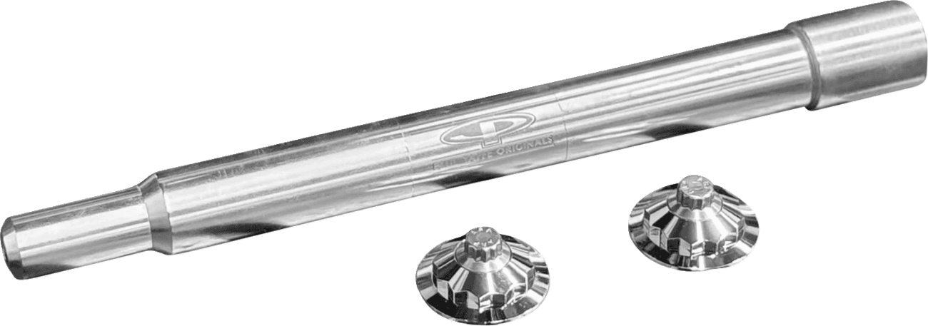 PAUL YAFFE BAGGER NATION 02143323 Y-Axle with 12 Point Style Axle Cover Kit - Custom - Front - Chrome - 25 mm