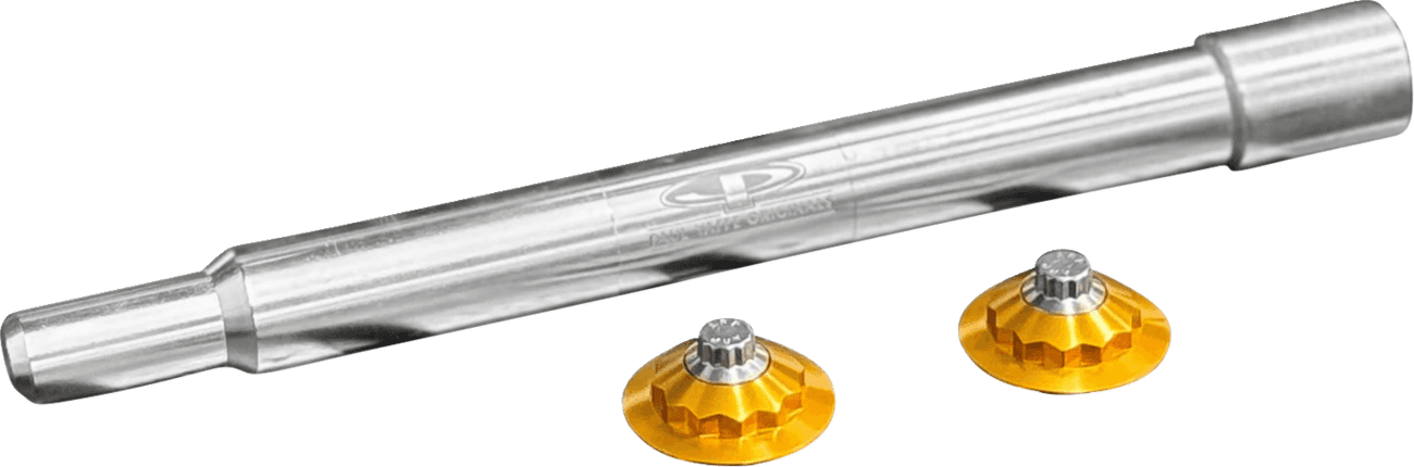 PAUL YAFFE BAGGER NATION 02143324 Y-Axle with 12 Point Style Axle Cover Kit - Custom - Front - Gold - 25 mm