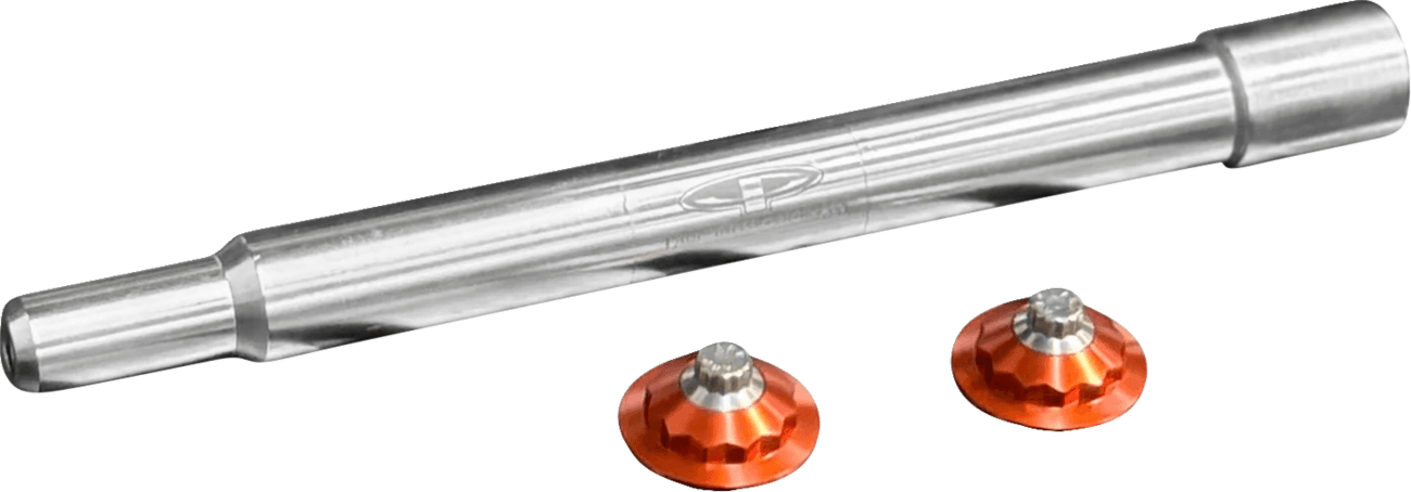 PAUL YAFFE BAGGER NATION 02143326 Y-Axle with 12 Point Style Axle Cover Kit - Custom - Front - Orange - 25 mm