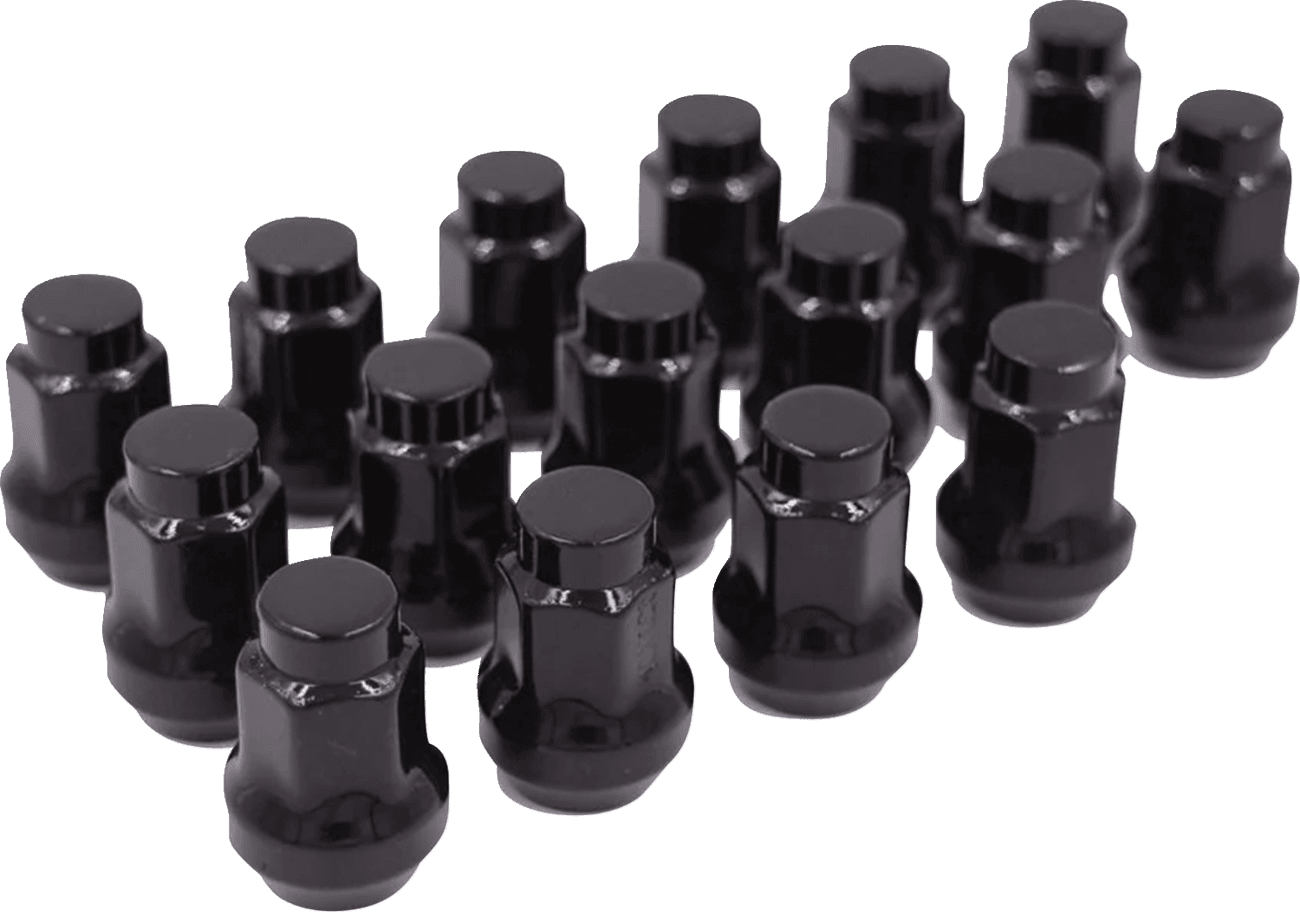 RACELINE WHEELS 0223-0293 Lug Nuts - Conical - 3/8-24 - Black - 16 Pack