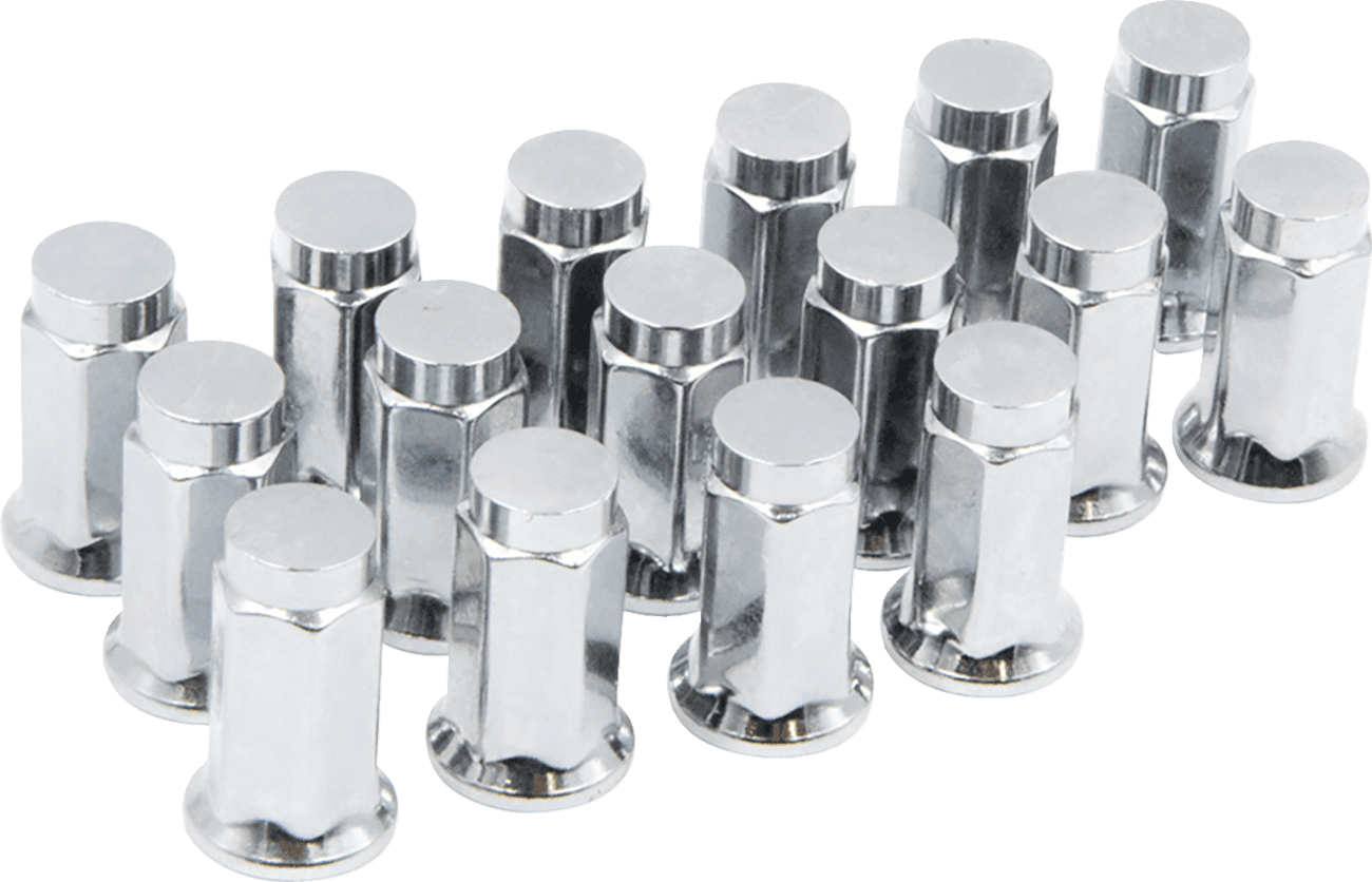 RACELINE WHEELS 0223-0294 Lug Nuts - Hex/Flat - M12 x 1.25/17 mm - 16 Pack