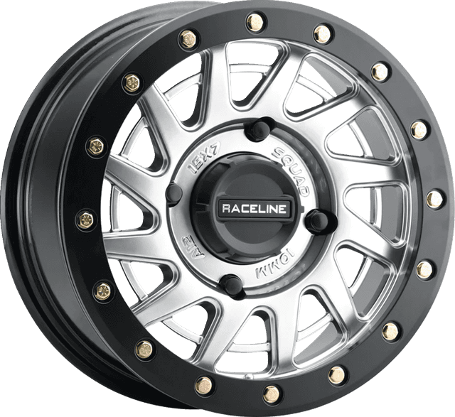 RACELINE WHEELS 0230-1419 Wheel - Squad - Front/Rear - Hyper Silver/with Black Ring - 15x7 - 4/156 - 5+2 (+10 mm)
