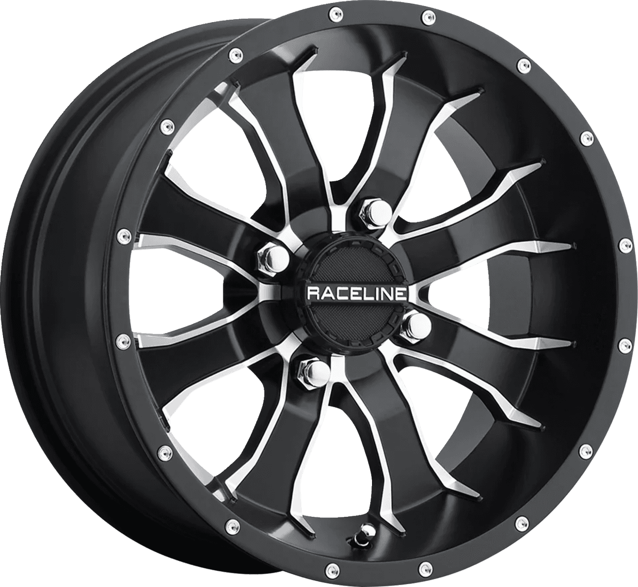 RACELINE WHEELS 0230-1448 Wheel - Mamba - Front - Black/Machined - 10x5 - 4/156 - 3+2