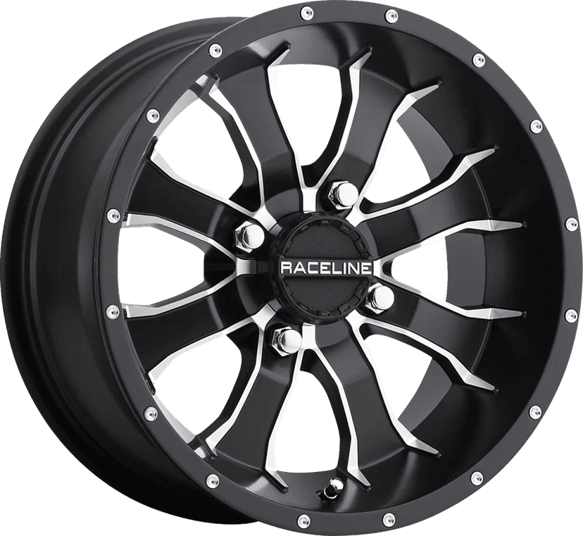 RACELINE WHEELS 0230-1448 Wheel - Mamba - Front - Black/Machined - 10x5 - 4/156 - 3+2