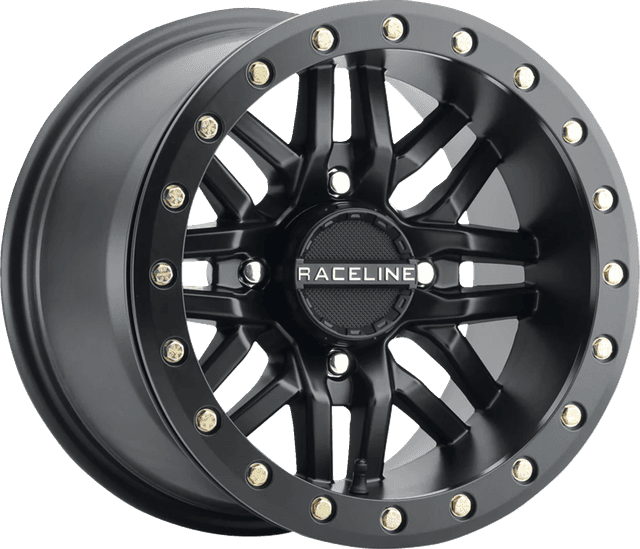 RACELINE WHEELS 0230-1462 Wheel - Ryno - Beadlock - Rear - Black/with Black Ring - 15x10 - 4/137 - 5+5